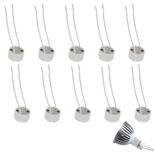 TUKNN GU10 Fassung, GU10 Keramiksockel für LED, Keramik Lampenfassung GU10 Sockel für LED, Glühlampe, Halogen, Led GU10 Fassung für LED und Halogen, Hitzebeständigkeit bis 600℃, 10er Set TUKNN GU10 Fassung, GU10 Keramiksockel für LED, Keramik Lampenfassung GU10 Sockel für LED, Glühlampe, Halogen, Led GU10 Fassung für LED und Halogen, Hitzebeständigkeit bis 600℃, 10er Set von TUKNN