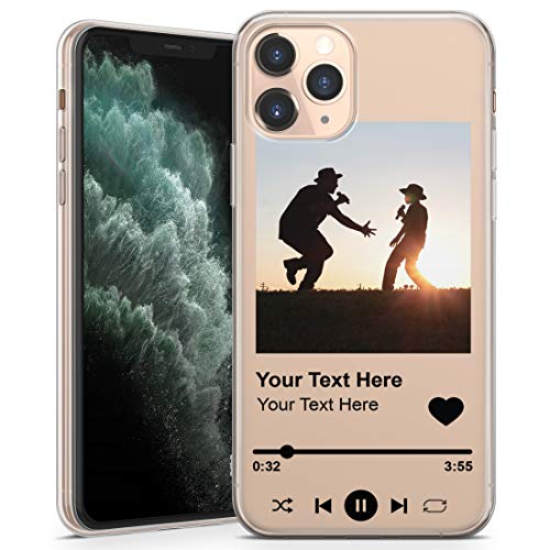 Personalisierte Handyhülle für iPhone 11 - Clear Soft Gel Custom Cover Foto Musik Song Album Ihr eigenes Design - Schwarzer Text von TULLUN