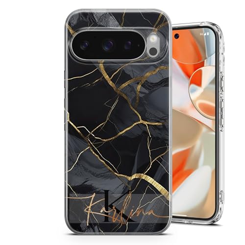 TULLUN Personalisierte Handyhülle für Google Pixel 7a - Klare Soft Gel mit individuellem Druck, stilvollem Marmor-Design Ihrem eigenen Name Text - Schwarz TULLUN Personalisierte Handyhülle für Google Pixel 7a - Klare Soft Gel mit individuellem Druck, stilvollem Marmor-Design Ihrem eigenen Name Text - Schwarz von TULLUN