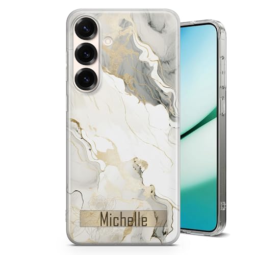 TULLUN Personalisierte Handyhülle für Samsung Galaxy A14 5G - Klare Soft Gel mit individuellem Druck, stilvollem Marmor-Design Ihrem eigenen Name Text - Sand TULLUN Personalisierte Handyhülle für Samsung Galaxy A14 5G - Klare Soft Gel mit individuellem Druck, stilvollem Marmor-Design Ihrem eigenen Name Text - Sand von TULLUN