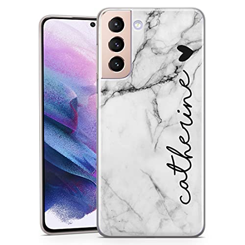 TULLUN Personalisierte Handyhülle für Samsung Galaxy A33 5G - Klare Weicher Gel Schutzhülle Weiß Grau Schwarz Marmor Design Buchstabe Initialen Name Text Stil - Name Mit Herz TULLUN Personalisierte Handyhülle für Samsung Galaxy A33 5G - Klare Weicher Gel Schutzhülle Weiß Grau Schwarz Marmor Design Buchstabe Initialen Name Text Stil - Name Mit Herz von TULLUN