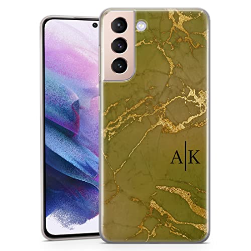TULLUN Personalisierte Handyhülle für Samsung Galaxy S20 - Klare Weicher Gel Schutzhülle Herbststimmung Gold Marmor Design Initialen Name Stil - Schwarzer Initialen TULLUN Personalisierte Handyhülle für Samsung Galaxy S20 - Klare Weicher Gel Schutzhülle Herbststimmung Gold Marmor Design Initialen Name Stil - Schwarzer Initialen von TULLUN