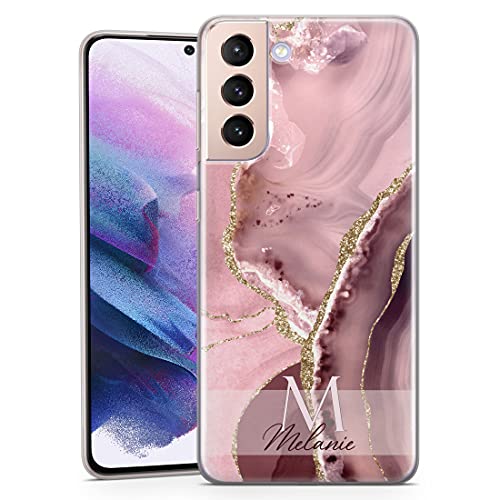 TULLUN Personalisierte Handyhülle für Samsung Galaxy S5 - Klare Soft Gel Benutzerdefinierte Swash Pink Gold Marmor Design Buchstabe Initialen Name Text Stil - Initialen Name TULLUN Personalisierte Handyhülle für Samsung Galaxy S5 - Klare Soft Gel Benutzerdefinierte Swash Pink Gold Marmor Design Buchstabe Initialen Name Text Stil - Initialen Name von TULLUN