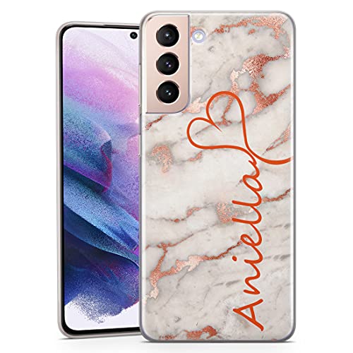 TULLUN Personalisierte Handyhülle für Samsung Galaxy S7 Edge - Klare Soft Gel Benutzerdefinierte Marmor Name & Herz Design Buchstabe Initialen Text Idea Stil - Roségold Marmor TULLUN Personalisierte Handyhülle für Samsung Galaxy S7 Edge - Klare Soft Gel Benutzerdefinierte Marmor Name & Herz Design Buchstabe Initialen Text Idea Stil - Roségold Marmor von TULLUN