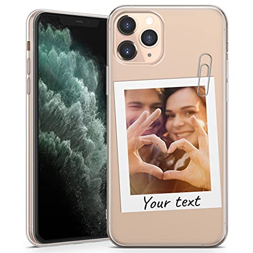 TULLUN Personalisierte Handyhülle für iPhone 12/12 Pro - Klare Soft Gel Benutzerdefinierte Gepinntes Schnappschuss Foto Ihr eigenes Bilddesign - Büroklammer von TULLUN