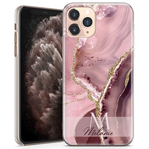 TULLUN Personalisierte Handyhülle für iPhone 13 Mini - Klare Hartplastik Benutzerdefinierte Swash Pink Gold Marmor Buchstabe Initialen Name Text - Initialen Name TULLUN Personalisierte Handyhülle für iPhone 13 Mini - Klare Hartplastik Benutzerdefinierte Swash Pink Gold Marmor Buchstabe Initialen Name Text - Initialen Name von TULLUN