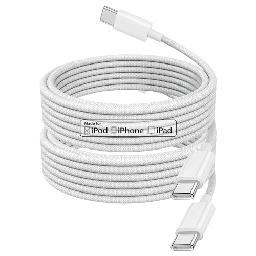iPhone 15 Ladekabel, 2Pack geflochtenes iPhone 15 Ladekabel USB C zu C Kabel PD 60W Schnellladung für Apple iPhone 16/16 Pro/16 Pro Max 15/15 Plus/15 Pro/15 Pro Max,iPad,MacBook (2m) von TUMABER