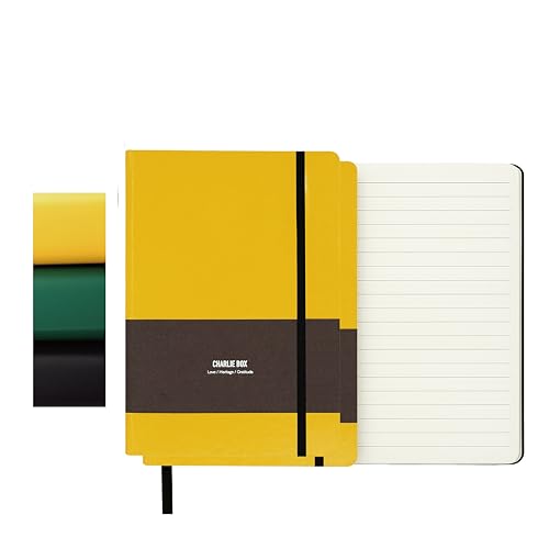 TUNJILOOL 2er Pack A6 Liniertes Notizbuch - Leder, 192 Seiten, 80GSM, Gummiband & Innentasche von TUNJILOOL