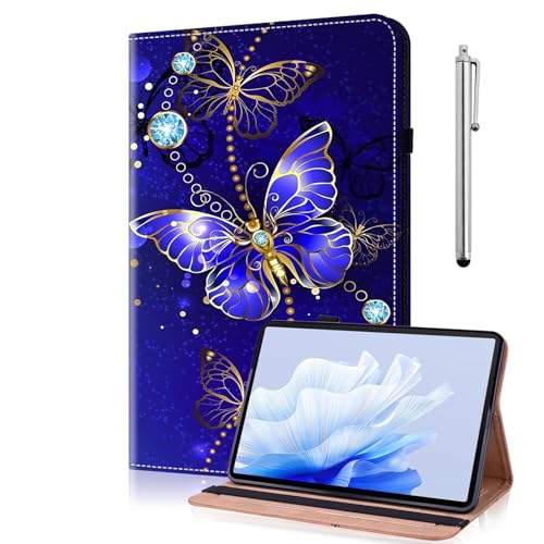 TUOLISG Galaxy Tab S5e Hülle T720,PU Leder Flip Case Brieftasche Stifthalter Tablet Schutzhülle mit Stylus Stift für Samsung Galaxy Tab SM-T720/T725 (2019) 10.5" Tablette -Schmetterling von TUOLISG