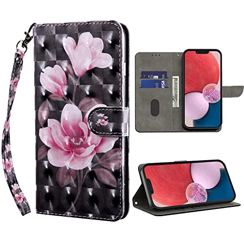 TUOLISG Handyhülle Samsung Galaxy S24 Ultra 5G Hülle,PU Leder Flip Wallet Case Schutzhülle mit Kartenfächer und Standfunktion für Samsung Galaxy S24 Ultra 5G -Lotus von TUOLISG