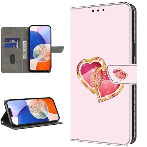 TUOLISG Handyhülle für Google Pixel 7 Pro 5G Hülle,Klappbar Leder Flip Wallet Stoßfeste Case Schutzhülle Klapphülle für Google Pixel 7 Pro -Liebe Pfirsich von TUOLISG