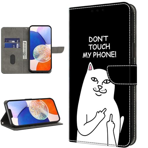 TUOLISG Handyhülle für Google Pixel 8A Hülle Premium Lederhülle Klappbar Flip Case Tasche Magnet Kartenfach Standfunktion Schutzhülle für Google Pixel 8A -Nicht anfassen von TUOLISG