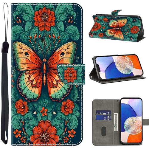 TUOLISG Handyhülle für Samsung Galaxy A34 5G Hülle,PU Lederhülle Klappbar Flip Case Tasche Magnet Kartenfach Standfunktion Schutzhülle für A34 5G -Blumenschmetterling TUOLISG Handyhülle für Samsung Galaxy A34 5G Hülle,PU Lederhülle Klappbar Flip Case Tasche Magnet Kartenfach Standfunktion Schutzhülle für A34 5G -Blumenschmetterling von TUOLISG