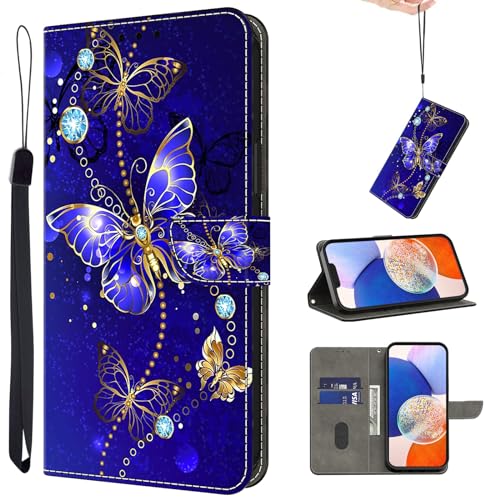 TUOLISG Handyhülle für Samsung Galaxy A53 5G Hülle,PU Leder Flip Wallet Case Schutzhülle mit Kartenfächer und Standfunktion für Samsung Galaxy A53 5G (Diamant-Schmetterling) von TUOLISG