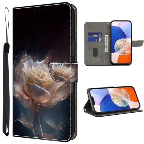 TUOLISG Handyhülle für Samsung Galaxy A56 /A36 5G Hülle,PU Leder Klapphülle [Kartenschlitzen][Magnetverschluss][Flip-Funktion] kompatibel mit Galaxy A56 5G Schutzhülle -Pfingstrose von TUOLISG