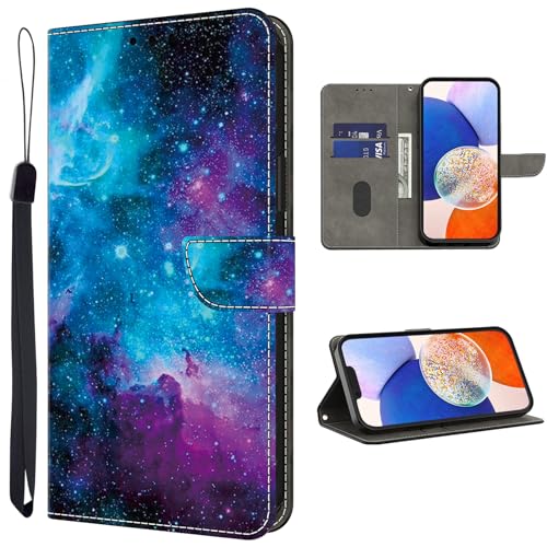 TUOLISG Handyhülle für Samsung Galaxy A56 /A36 5G Hülle,PU Leder Klapphülle [Kartenschlitzen][Magnetverschluss][Flip-Funktion] kompatibel mit Galaxy A56 5G Schutzhülle -Sternenklarer Himmel von TUOLISG