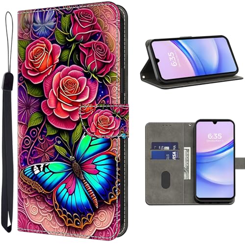 TUOLISG Handyhülle für Samsung Galaxy S23 FE Hülle,Schutzhülle Galaxy S23 FE 5G PU Leder Wallet Flip Case Standfunktion Kartenfach Klapphülle für Samsung S23 FE Cover -Bunt Schmetterling TUOLISG Handyhülle für Samsung Galaxy S23 FE Hülle,Schutzhülle Galaxy S23 FE 5G PU Leder Wallet Flip Case Standfunktion Kartenfach Klapphülle für Samsung S23 FE Cover -Bunt Schmetterling von TUOLISG