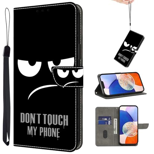 TUOLISG Handyhülle für Xiaomi Redmi Note 11 Pro 4G/5G Hülle,Leder Flip Klappbare Stoßfeste [Standfunktion][Kartenfächern] Schutzhülle Klapphülle für Redmi Note 11 Pro/Note 12 Pro 4G -Nicht anfassen von TUOLISG
