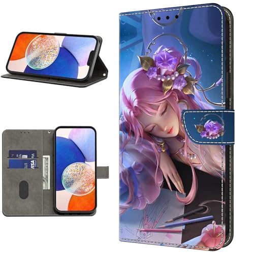 TUOLISG Handyhülle für Xiaomi Redmi Note 13 5G Hülle,PU Leder Flip Wallet Case Schutzhülle mit Kartenfächer und Standfunktion für Redmi Note 13 5G -Dornröschen von TUOLISG