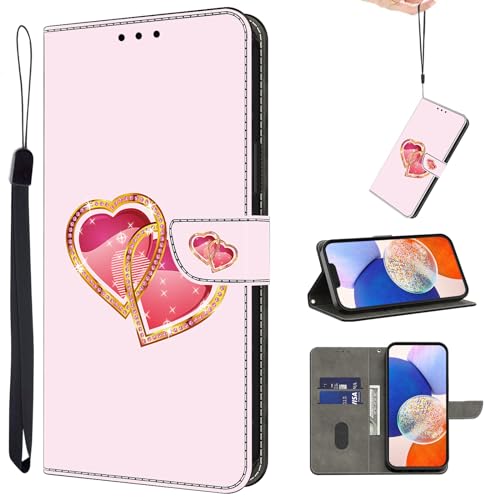 TUOLISG Handyhülle für Xiaomi Redmi Note 13 Pro 5G /Poco X6 5G Hülle, Klapphülle Flip Case Wallet Lederhülle Cover Schutzhülle für Redmi Note 13 Pro 5G -Liebe Pfirsich von TUOLISG