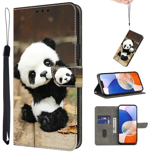 TUOLISG Handyhülle für Xiaomi Redmi Note 13 Pro 5G/Poco X6 5G Hülle(Nicht für 4G),Schutzhülle Redmi Note 13 Pro 5G Leder Wallet Kartenfach Stoßfest Klapphülle Hüllen Case Cover-Panda von TUOLISG