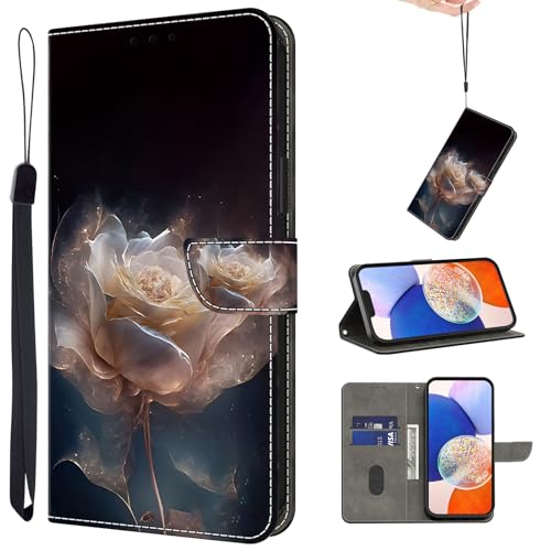 TUOLISG Handyhülle für Xiaomi Redmi Note 13 Pro 5G /Poco X6 5G Hülle [Standfunktion][Kartenfach] Klapphülle Flip Case Wallet Lederhülle Cover Schutzhülle für Redmi Note 13 Pro 5G -Pfingstrose von TUOLISG