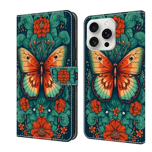 TUOLISG Handyhülle für iPhone 16 Pro Hülle, PU Leder Flip Wallet Stoßfestes Lederhülle Tasche Case Kartensteckplätzen Schutzhülle Kompatibel mit iPhone 16 Pro 6.3 Zoll-Blumenschmetterling TUOLISG Handyhülle für iPhone 16 Pro Hülle, PU Leder Flip Wallet Stoßfestes Lederhülle Tasche Case Kartensteckplätzen Schutzhülle Kompatibel mit iPhone 16 Pro 6.3 Zoll-Blumenschmetterling von TUOLISG