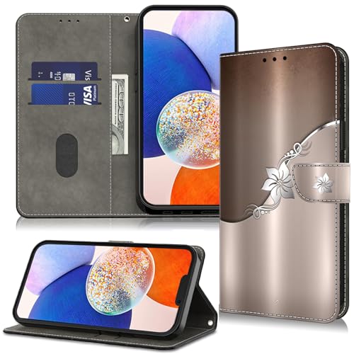TUOLISG Handyhülle für iPhone 16 Pro Hülle,Lederhüllefür iPhone 16 Pro Case,PU Leder Wallet Flip Case Stoßfeste Klapphülle mit Kartenfach-Silberne Blume TUOLISG Handyhülle für iPhone 16 Pro Hülle,Lederhüllefür iPhone 16 Pro Case,PU Leder Wallet Flip Case Stoßfeste Klapphülle mit Kartenfach-Silberne Blume von TUOLISG