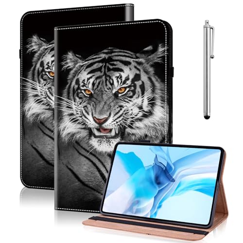 TUOLISG Hülle für 6,8" Kindle Paperwhite 11.Generation 2021 und Signature Edition mit Kartenschlitz,PU Leder Smart-Cover Leichteste Kratzfeste Schutzhülle mit Auto Sleep/Wake-Schwarzer Tiger von TUOLISG