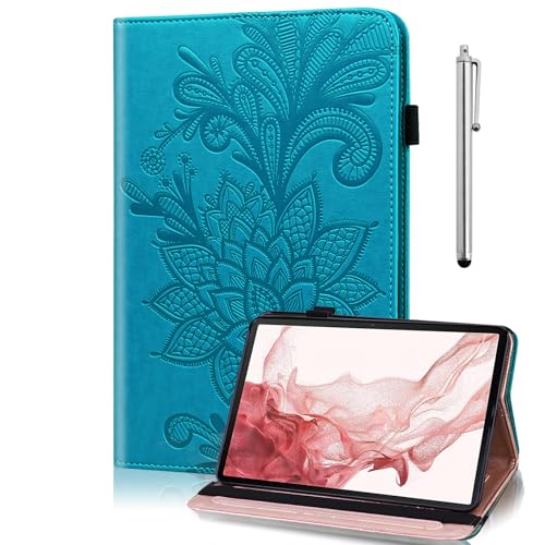 TUOLISG Hülle für Amazon Kindle Fire HD 8 & 8 Plus(12./10.Generation,2022/2020),PU Leder Multi-Winkel Folio Schutzhülle Tablet Case fürFire HD 8 & 8 Plus 2022/2020 -Blau von TUOLISG