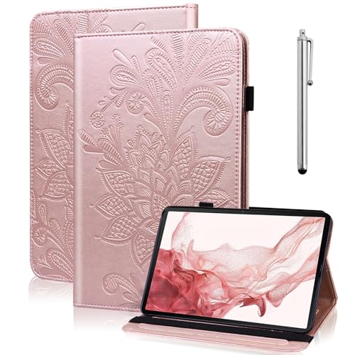 TUOLISG Hülle für Amazon Kindle Fire HD 8 & 8 Plus(12./10.Generation,2022/2020),PU Leder Multi-Winkel Folio Schutzhülle Tablet Case fürFire HD 8 & 8 Plus 2022/2020 -Golden von TUOLISG