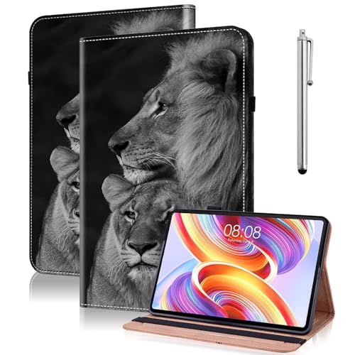 TUOLISG Hülle für Lenovo Tab P11 (2. Gen) Tablet 11,5" TB350FU/TB350XU 2022, Ultra Dünn Multi-Winkel Ständer Flip Case Tablet für Tab P11 2.Generation -Löwe von TUOLISG