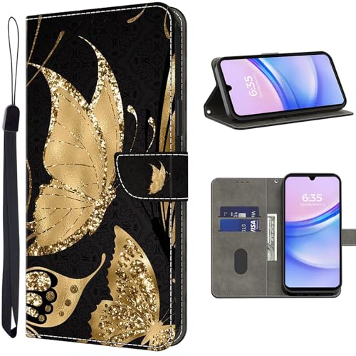 TUOLISG Hülle für Samsung Galaxy A35 5G mit [Magnetverschluss][Flip-Funktion][Kartenfächern] Flip Case Leder Samsung A35 Schutzhülle Stylische Klapphülle -Königdee von TUOLISG
