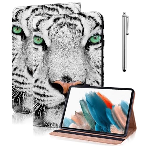 TUOLISG Hülle für Samsung Galaxy Tab A 10.1 2016 mit Stylus und Stifthalter,Schutzhülle Galaxy Tab A6 Multi-Winkel Ständer Flip Case Tablet für Samsung Tab A6 10.1 Zoll SM-T580 T585 -Weißer Tiger TUOLISG Hülle für Samsung Galaxy Tab A 10.1 2016 mit Stylus und Stifthalter,Schutzhülle Galaxy Tab A6 Multi-Winkel Ständer Flip Case Tablet für Samsung Tab A6 10.1 Zoll SM-T580 T585 -Weißer Tiger von TUOLISG
