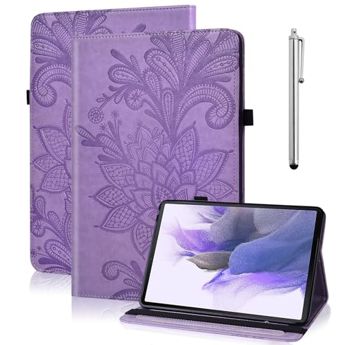 TUOLISG Hülle für Samsung Galaxy Tab A 10.1 2019 T510/ T515, Premium PU Leder Tablette Schützhülle Multi-Winkel Ständer Cover Case mit Kartenschlitz für A 10.1 Zoll 2019 -Lila von TUOLISG