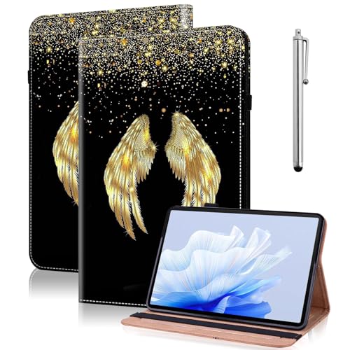 TUOLISG Hülle für Samsung Galaxy Tab A 10.1 2019 T510/ T515,PU Leder Flip Case Brieftasche Stifthalter Tablet Schutzhülle für Samsung Galaxy Tab A T510/ T515 10.1 Zoll 2019 -Goldene Flügel von TUOLISG