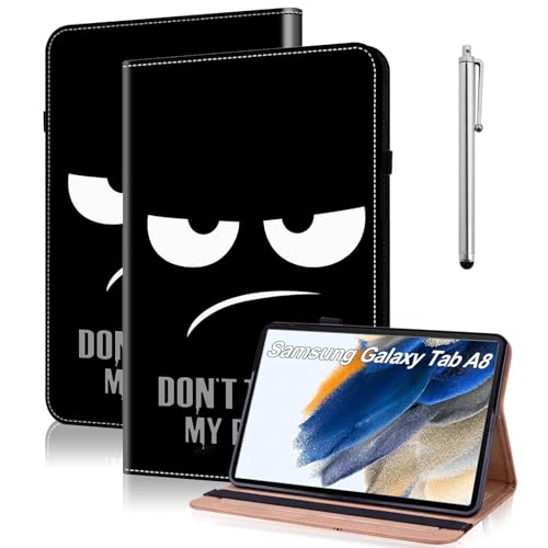 TUOLISG Hülle für Samsung Galaxy Tab A8 2022/2021 Folio Flip PU Leder Schutzhülle Galaxy Tab A8 10.5" Stifthalter Stand Wallet Cover Case Tablet Hülle SM-X200/ X205/ X207 -Nicht anfassen von TUOLISG