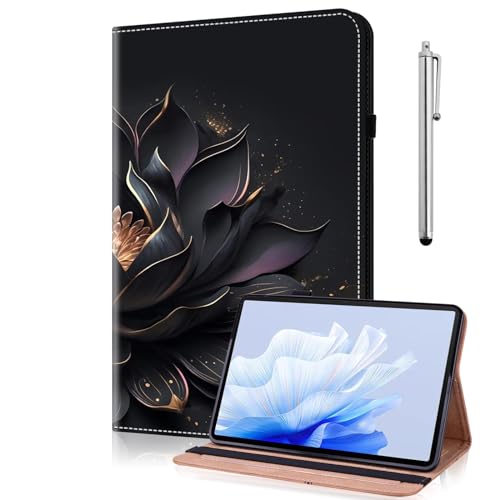 TUOLISG Hülle für Samsung Galaxy Tab A9 2023 (SM-X110/X115) 8,7 Zoll,Premium PU Leder Tablette Schützhülle Multi-Winkel Ständer Cover Case mit Kartenschlitz für Galaxy Tab A9 -Lila Lotus von TUOLISG