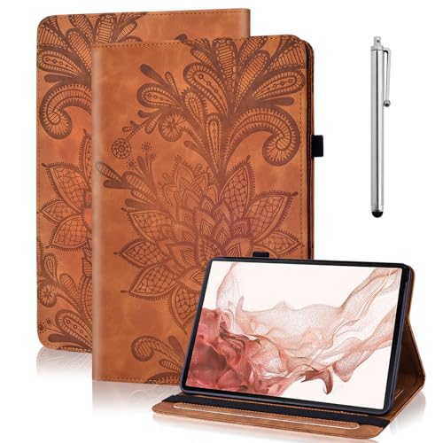 TUOLISG Hülle für Samsung Galaxy Tab A9 Plus 11 Zoll 2023,Folio Flip PU Leder Schutzhülle Galaxy Tab A9+/A9 Plus Stifthalter Stand Wallet Cover Case Tablet Hülle SM-X210/X215/X216 -Braun von TUOLISG