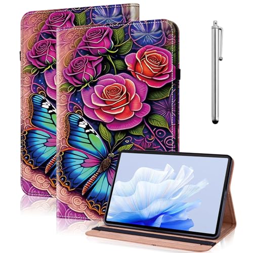 TUOLISG Hülle für Samsung Galaxy Tab A9 Plus Schutzhülle Galaxy Tab A9 Plus Multi-Winkel Ständer Flip Case Tablet für Samsung Tab A9 Plus 2023 (Bunter Schmetterling, Samsung Galaxy Tab A9 Plus 2023) von TUOLISG