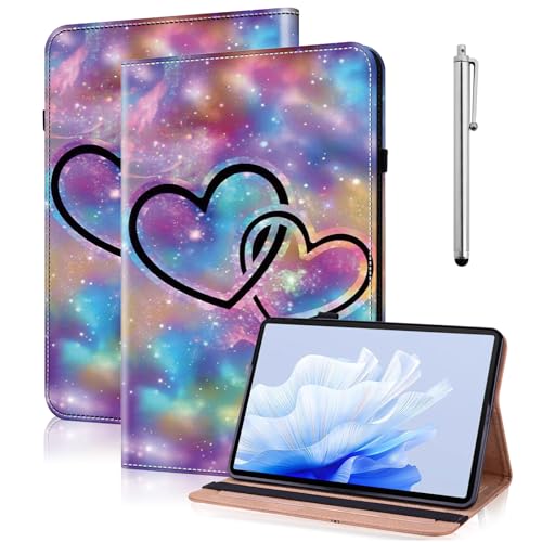 TUOLISG Hülle für Samsung Galaxy Tab A9 Plus Schutzhülle Galaxy Tab A9 Plus Multi-Winkel Ständer Flip Case Tablet für Samsung Tab A9 Plus 2023 -Zwei Herzen von TUOLISG
