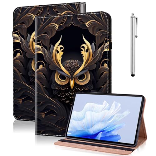 TUOLISG Hülle für Samsung Galaxy Tab S6 Lite 10.4 2024/2022/2020, Folio Flip PU Leder Tablet hülle für Galaxy Tab S6 Lite SM-P610/P613/P615/P619/P620/P625/P627, Eule von TUOLISG