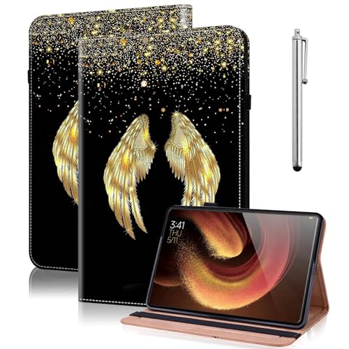 TUOLISG Hülle für Xiaomi Pad 6 (11 Zoll) 2023, PU Leder Stand Folio Cover Multi-Winkel,mit Stylus Stift,Schutzhülle für Xiaomi Pad 6/ Pad 6 Pro -Goldene Flügel von TUOLISG