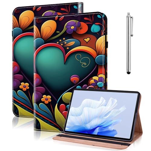 TUOLISG Hülle für Xiaomi Redmi Pad Pro 12.1 Zoll mit Stifhalter und Stift,PU Leder Ständer Flip Wallet Cover Case für Redmi Pad Pro 2024 -Aquarell von TUOLISG