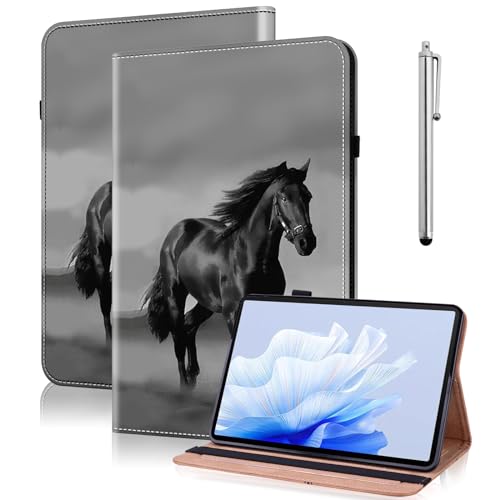 TUOLISG Hülle für Xiaomi Redmi Pad SE 11 Zoll,Ultra Dünn PU Leder Stand Folio Cover Multi-Winkel,mit Stylus Stift,Schutzhülle für Xiaomi Redmi Pad SE 2023 -Schwarzes Pferd von TUOLISG