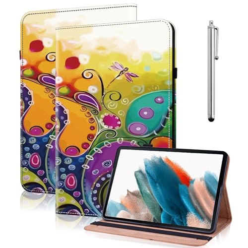 TUOLISG Hülle für iPad (A16) 11.Gen 11 Zoll 2025,iPad 10.Gen 10,9 Zoll mit Stift,PU Leder Flip Case Brieftasche Stifthalter Tablet Schutzhülle mit Auto Schlaf/Aufwach Funktion-Blumenrebe von TUOLISG