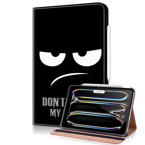TUOLISG Hülle für iPad Pro 11 Zoll M4 (2024) Folio Flip PU Leder Stoßfeste Schutzhülle iPad Pro 11 Stand Wallet Cover Case Tablet,Unterstützt Pencil Pro/USB-C,Auto Schlafen/Wachen -Nicht anfassen von TUOLISG