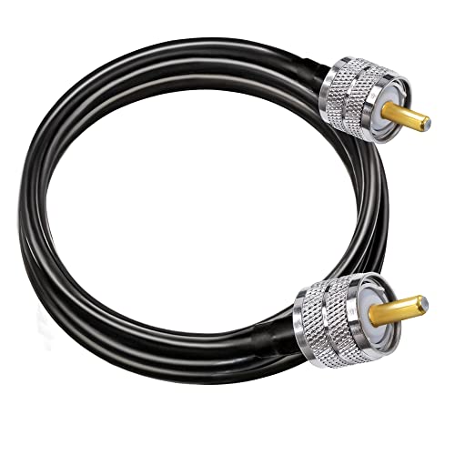 PL259-Kabel RG58 CB-Funkkabel PL259-Jumper 6.6ft (2 m) SO239 UHF-Stecker auf Stecker-Verlängerungskabel verlustarmes schwarzes HF-Koaxialkabel PL-259-Koaxialkabel für Zwei-Wege-FunkWireless-LAN-Geräte von TUOLNK