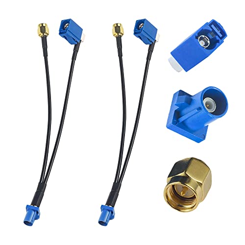 TUOLNK 2er Pack 6 Zoll 15 cm Fakra C Stecker zu SMA Stecker und Fakra C Buchse Adapterkabel Fakra C Buchse zu SMA Stecker + Fakra C Buchse Universalkabel Fakra C Stecker Koaxialkabel RG174 von TUOLNK