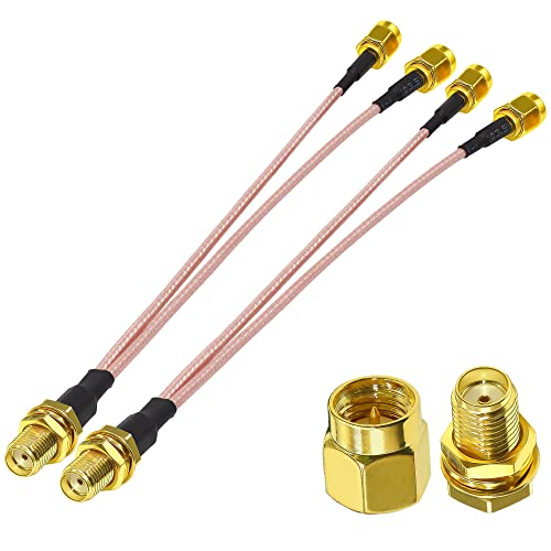 TUOLNK 2er Pack 6 Zoll 15 cm SMA Buchse Splitter SMA Buchse zu Dual SMA Stecker V förmiges Koaxialkabel für drahtlose und drahtgebundene Netzwerke SMA Buchse Adapter Koaxialkabel V Typ von TUOLNK